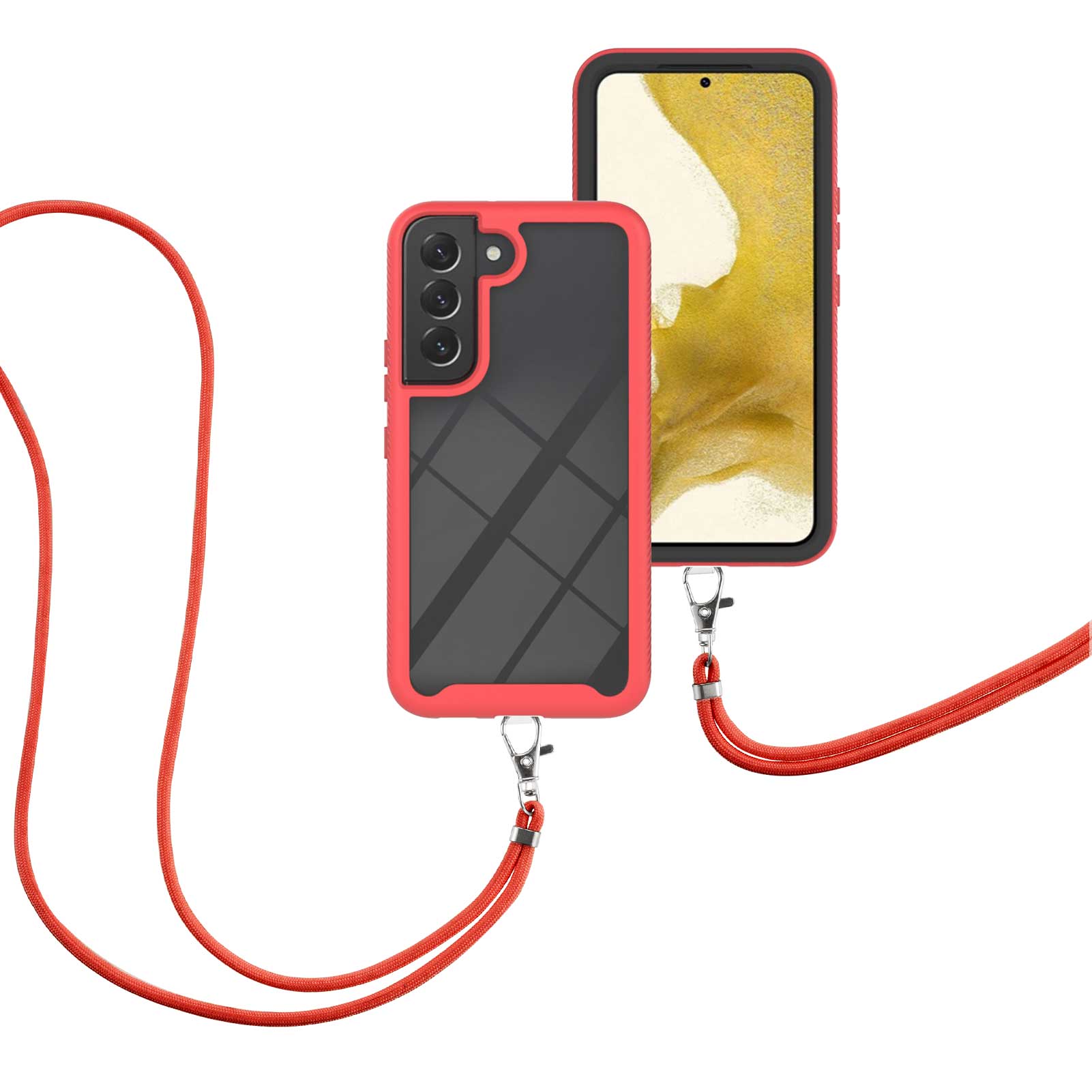 YB PC Series-4 for Samsung Galaxy S23 Mobile Phone Cover PC TPU 2-in-1 Phone Case with Lanyard YB PC Series-4 for Samsung Galaxy S23 Mobile Phone Cover PC TPU 2-in-1 Phone Case with Lanyard